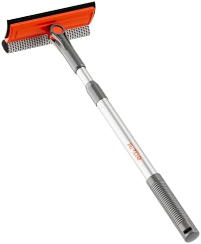 Professional Window Squeegee, 2-in-1 Rotatable Squeegee for Window Cleaning Kit, Window Cleaner Tool, Window Washing Equipment Kit with Extension Pole (20''-30'') for Shower/Windshield