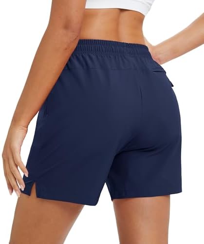 Women's 5" Hiking Shorts UPF 50+ Quick Dry Lightweight Athletic Running Golf Summer Casual Shorts with Pockets