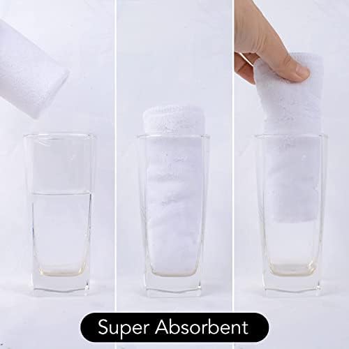Microfiber Facial Cloths Fast Drying Washcloth 12inch x 12inch White 10 pack