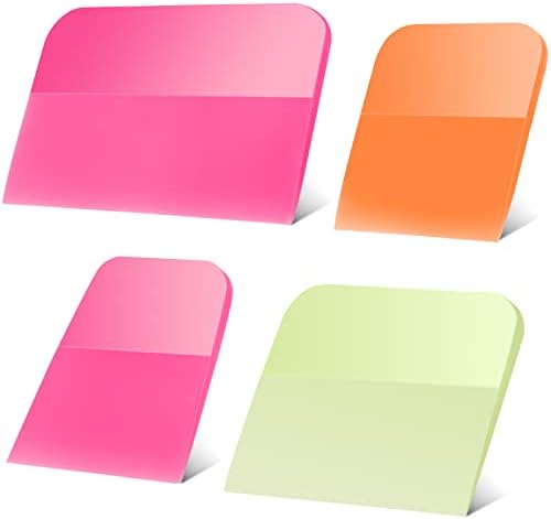 4 Pcs PPF Squeegee Soft Silicone Rubber Scraper, Anti Scratch TPU Coating Scraper for Car Vinyl Paint Protection Film Installation, Vinyl Wrap and Window Tint Windshield Glass Cleaning Kit, 4 Sizes