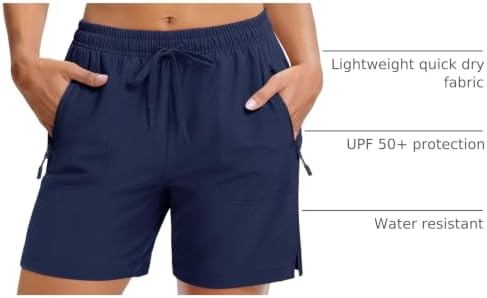 Women's 5" Hiking Shorts UPF 50+ Quick Dry Lightweight Athletic Running Golf Summer Casual Shorts with Pockets