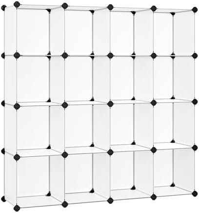 16 Cube Storage Organizer，Plastic stackable cube shelf