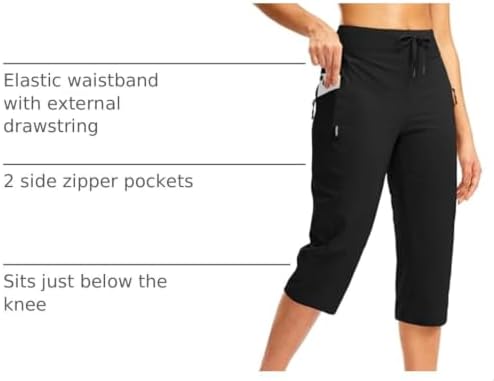 Women's Capri Pants Lightweight Hiking Travel Capris with Pockets