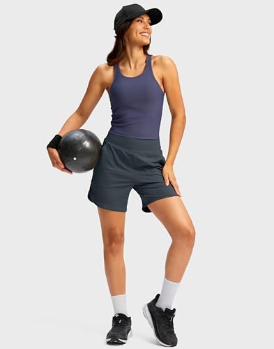 Women's Athletic Shorts 6" High Waisted Casual Shorts for Women