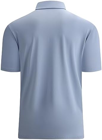 Mens Golf Shirt Quick-Dry Solid Short Sleeve Polo Shirts