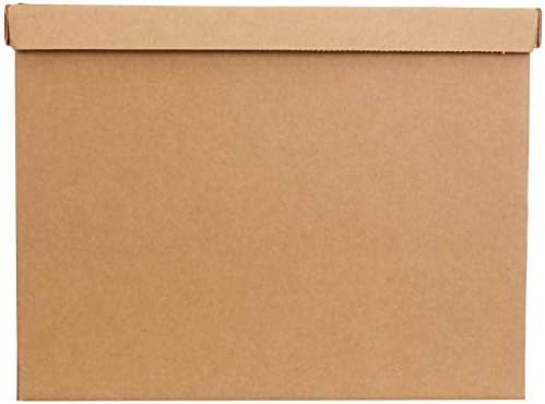 Moving and Storage Boxes with Handles and Lift-Off Lids, Medium, 19" x 14.5" x 15.5", Brown, 10-Pack