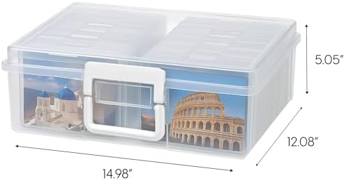 Photo Storage Box |Made in USA| 16 Cases - (2-Pack) - Clear
