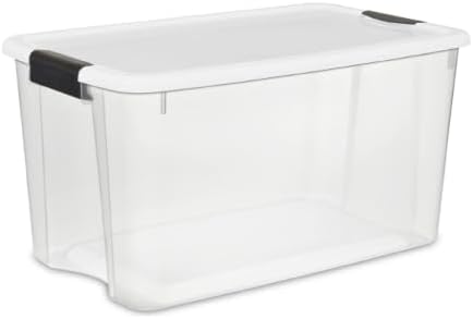 Ultra Latch Box with Lids for Home and Office, 70 Quart, 4-Pack
