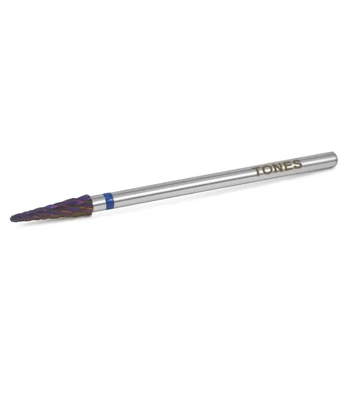 Tones Nail Drill Bit Straight Edge with Spiral Cut Sanding Shaft for Electric File - Remove Acrylic & Gel - Manicure, Nail Art