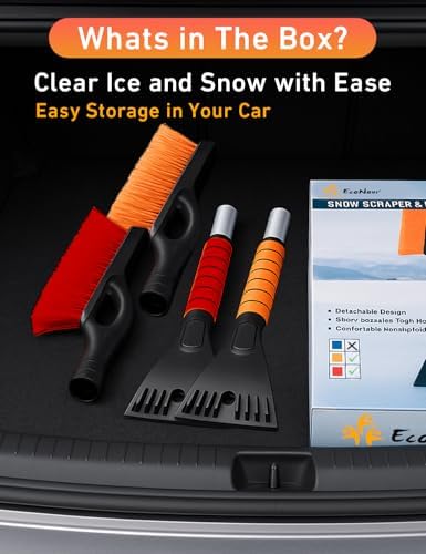 27" Car Snow Brush and Ice Scraper (2 Pack) Windshield Snow Scraper