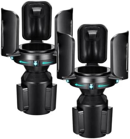 Car Cup Holder Expander, All Purpose Cup Holder Adapter with Adjustable Base, Auto Cup Organizer Expander Holder Compatible with 3.04" to 5.25" Bottles, Mugs, Drinks, Foods (2 PCS)