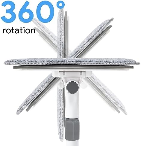 Baseboard Cleaner Tool with Handle, Baseboard Cleaner with Extendable Long Handle, 4 Reusable Cleaning Pads Wall Cleaner for Baseboards Cleaning, Ceiling, Wall, Floor, Shower Bathroom Kitchen