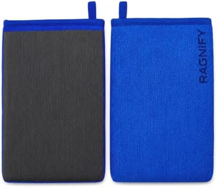 Pack of 2 Clay Mitt Auto Detailing Medium Grade Alternative Mitt for Flawless Removal of Surface Bonded Micro Contaminant (Blue)