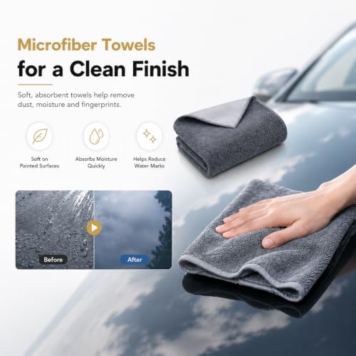 Car Detailing Brush Set - Ultra Soft Boars Hair Car Interior Detailing Brushes【Not Easy to Shed Bristles 】- Automotive Cleaning Brushes Kit w/Storage Bag & Car Drying Towel, Car Dust Brush - 8 Pcs