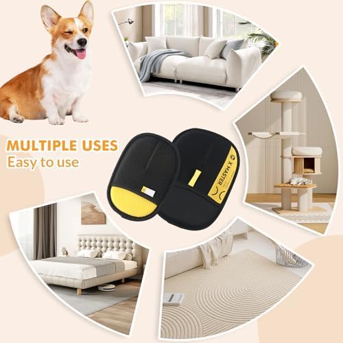 3pcs Pet Hair Removal Glove for Dog & Cat, Electrostatic Reusable