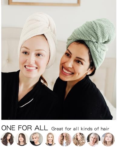 2-Pack Large Microfiber Hair Towel Wraps for Women, 27 × 39 in