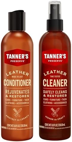 Leather Cleaner & Conditioner Duo Pack, Cleans, Rejuvinates & Restores Finished Leather, Use for Cars, Furniture & More, 2X 8 Fl Oz