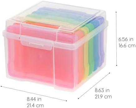 Photo Storage Box |Made in USA| 6 Cases - Clear