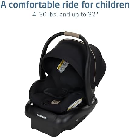 Mico Pro Baby Infant Car Seat with Base, Ventilated Chair, Soft Headrest Pad, Easy-Install Latch, Adjustable Belt Guide, 3-Position Base, Stroller-Ready, 4-30 lbs, up to 32 in, Sea Shadow