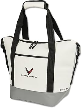Chevrolet Corvette C8 Oasis Insulated Cooler Bag, White and Black, Portable