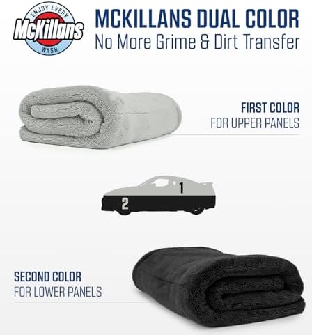 Extra Large Dual-Color Car Drying Towel XL - Edgeless & Ultra Soft & Absorbent - 36" x 28" - 1200 GSM Twisted Loop Microfiber Towel for Cars - Drying Towel Car Detailing - Car Wash Towels