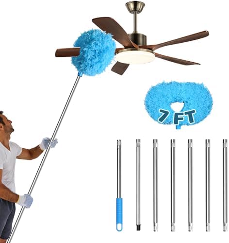 Ceiling Fan Cleaner Duster, Adjustable Microfiber Duster, Blue