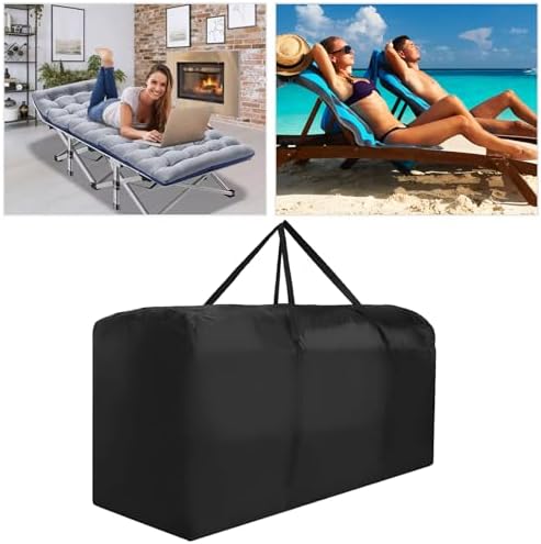 Patio Water-Resistant Extra Large Protective Zippered Outdoor Cushion Furniture Storage Bag with Handles, 68in L x 30in W x 20in H (1 Pack)