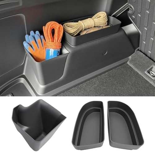 Rear Trunk Organizer for 2010-2024 Toyota 4Runner 5-Seat 2nd Row Accessories, Storage Bin Trunk Side Storage Box Cargo Tray for 10-24 4 Runner(3Pcs Left+Upper Side,Not for 7-Seat)
