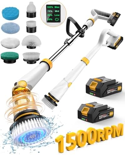 Electric Spin Scrubber Q2, 4000mAh Battery, 1500RPM High Power
