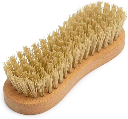 Peanut Scrub Brush, Wooden Hand Cleaning Brush, Stiff Nylon, 2 Pack