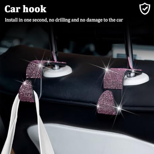 27 Pack 14.5-15 Inch Rhinestone Car Accessory Set, Pink