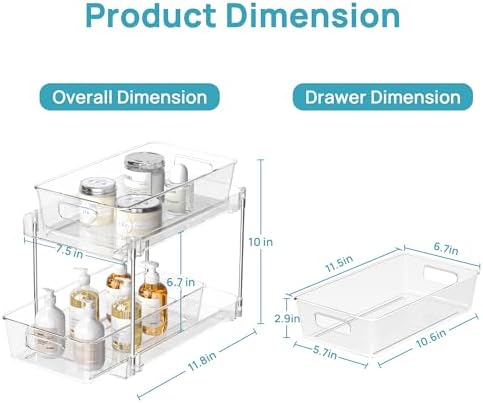 4 Pack Pull Out Bathroom Under Sink Organizer (S-Standard)