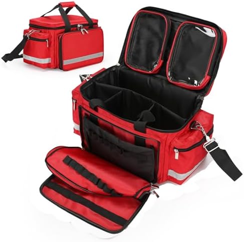 Medical Bag Empty First Aid Bag Home Health Nurse Bag Empty First Aid Storage Bag with Detachable Divider Medical Supplies Emergency Responder Trauma Bag for Nursing Student,Therapist,Doctors