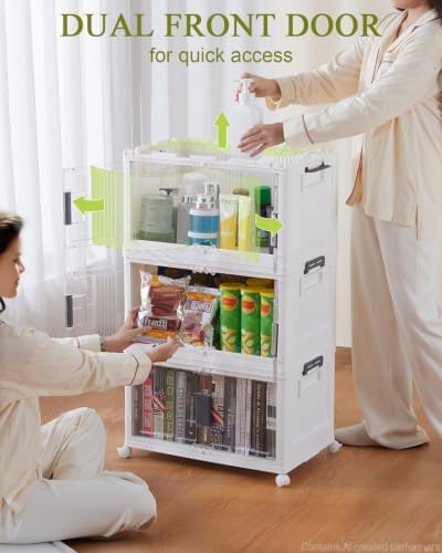 144QT Storage Bins with Lids for Closets, Office, Home, 3 Pack