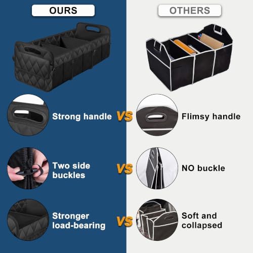Trunk Organizer for SUV,Foldable & Sturdy Large Capacity Car Accessories for Women/Men,70L(XL-Black)