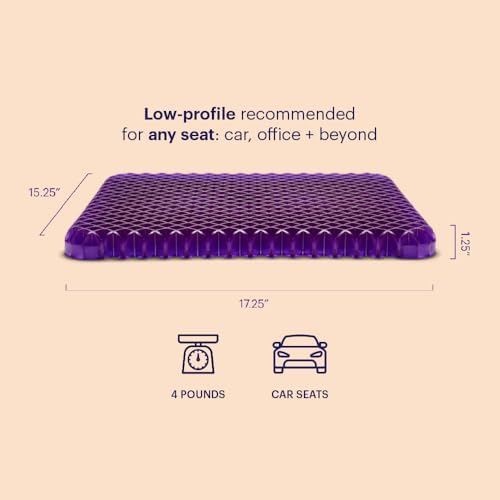 Purple Simply Seat Cushion, Lightweight 1.25" Low-Profile Gel Seat Cushion