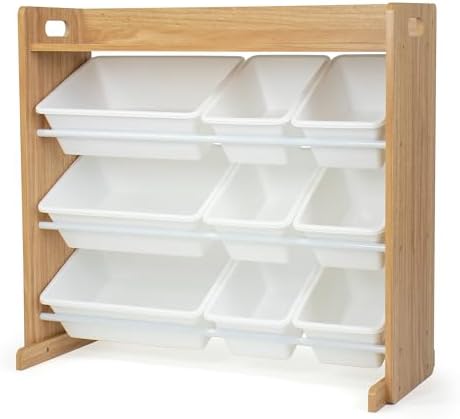 Kids Toy Organizer with Display Shelf, 9 Bins, 3 Tier Storage