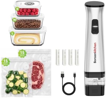 Handheld Vacuum Sealer with 30 Bags & 3 Containers