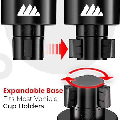 Ultimate Car Cup Holder Expander with Adjustable Base - 2 Pack