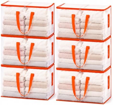 6-Pack Clear Moving Bags Heavy Duty Extra Large, Storage Totes