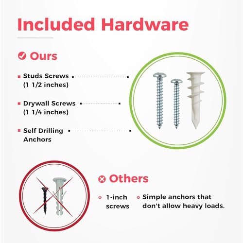 Garage Tool Organizer Wall Mount, 48", 3 Racks 6 Hooks, 300 lbs