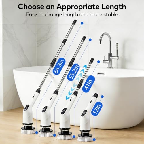 Electric Spin Scrubber, Cordless Cleaning Brush with 7 Brush Heads