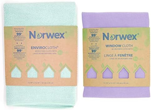 Basic Package - Microfiber - Glass Window Cleaning Cloth and Household Enviro Dusting Cloth Colors May Vary