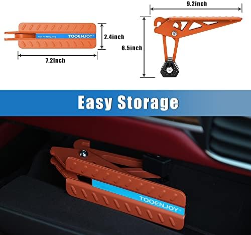 Universal Fit Car Door Step, Foldable Roof Rack Door Step Up on Door Latch, Both Feet Stand Pedal Ladder, Easy Access to Rooftop for Most Car, SUV, Truck, Max Load 400 lbs(Orange
