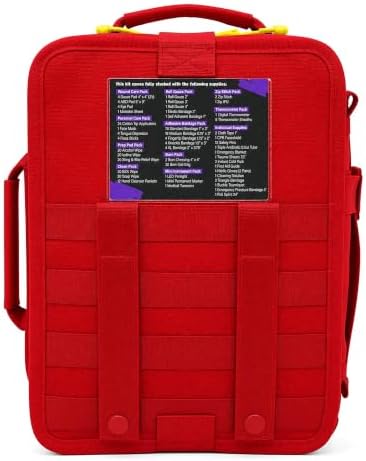 Lightning X Large 364 Piece First Aid Kit OSHA ANSI Class B+, Soft Case, Color-Coded Emergency Medical Trauma Kit for Home, Vehicle, Workplace, Outdoor