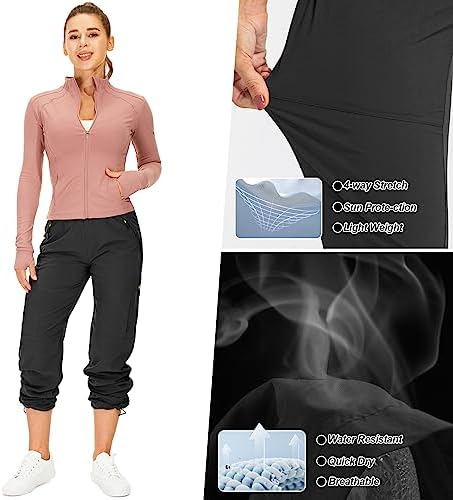 Women‘s Hiking Cargo Pants UPF 50 Quick Dry with Zipper Pockets