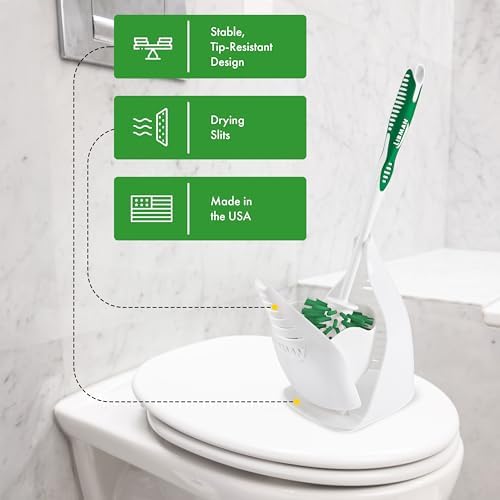 Libman Designer Bowl Brush and Caddy, Hygenic with Drying Slits, 2 Pack