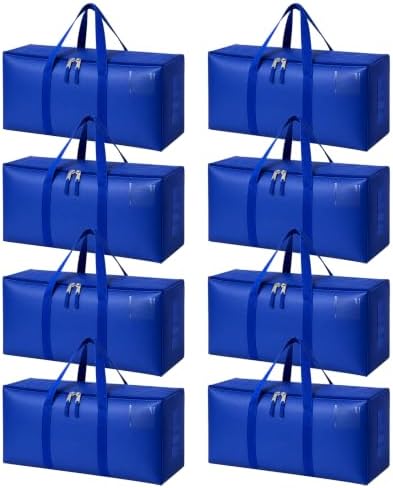 Heavy-Duty Moving Bags, Dark Blue, Medium, 8 Count