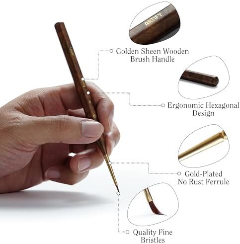 Artify Extreme Detail Paint Brushes Professional, 20pcs Ultra-Fine & Multipe Specialty Brushes for Miniature, Illustration & Craft Painting, Precision Paint Brush Set with High-End Handbag