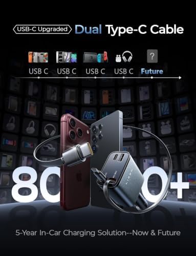 Retractable Car Charger USB C Fast Charge for iPhone 18 17 Pro Max